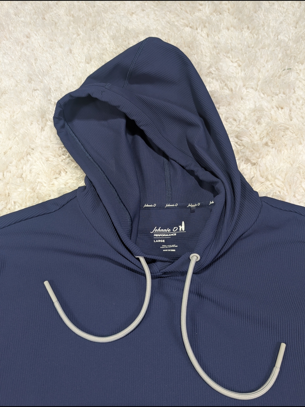 johnnie-O Navy Hooded Performance Pullover